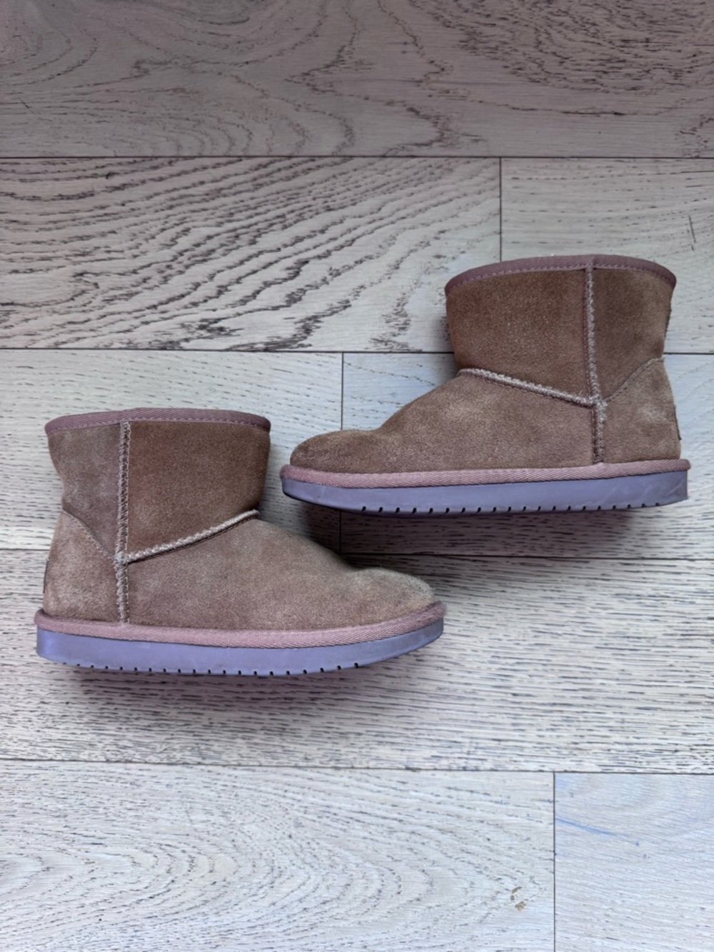 Koolaburra by UGG Brown Suede Ankle Bootie Zip Lined youth  Girls Boots size 13